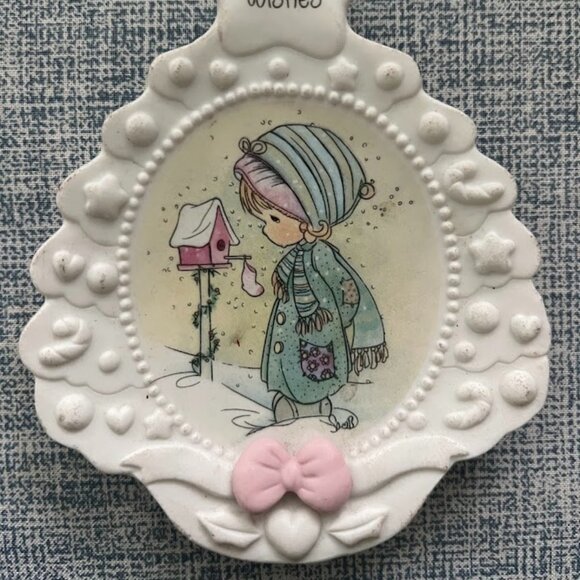 Precious Moments 1995 Christmas Wishes Collection Plate Candy Dish Decor - Picture 2 of 4